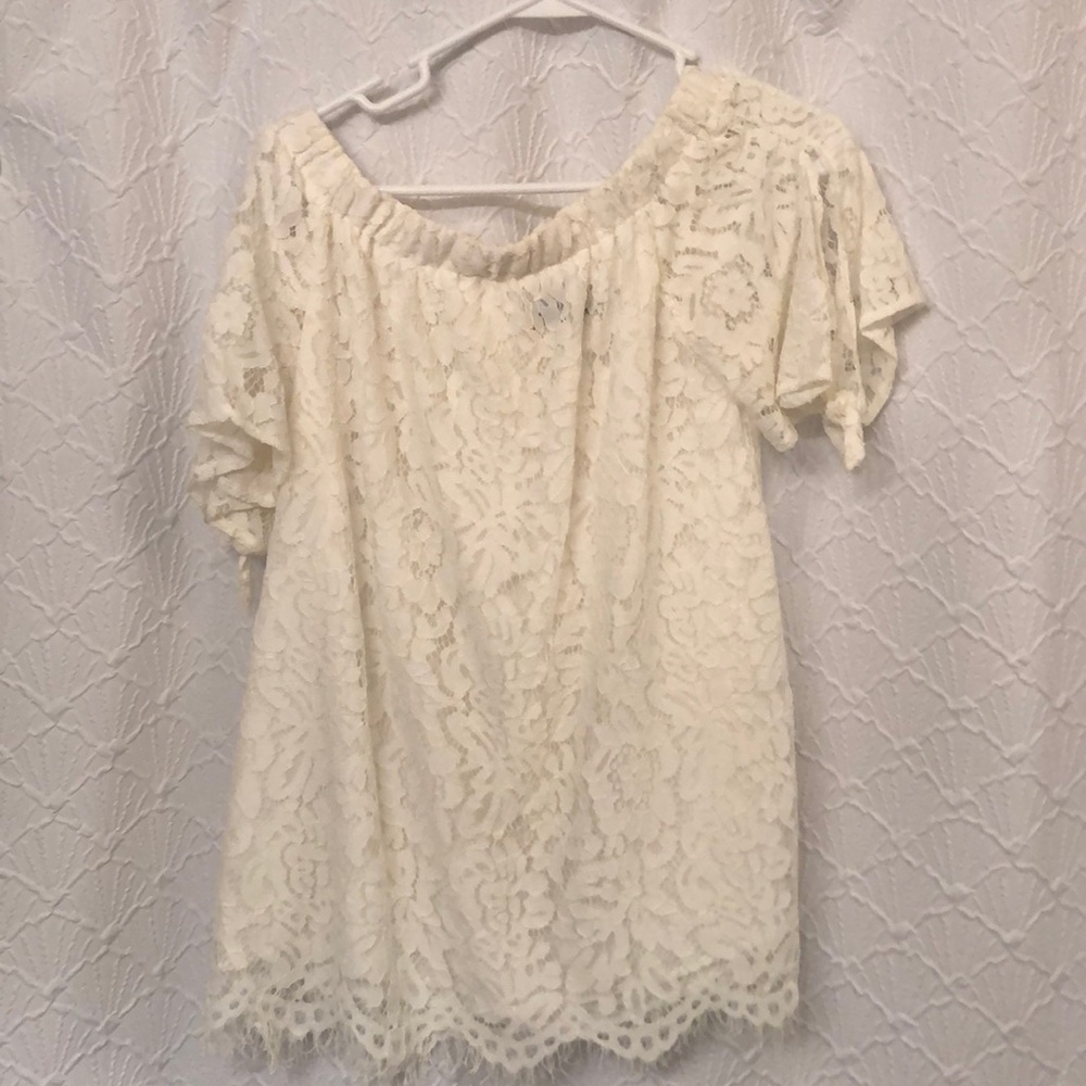 Off the Shoulder Cream Top